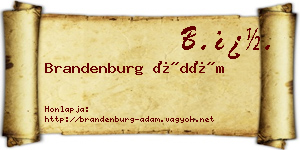 Brandenburg Ádám névjegykártya